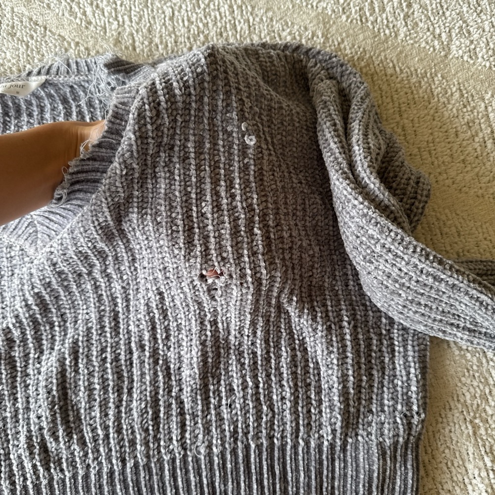Gray Women's Cropped Sweater